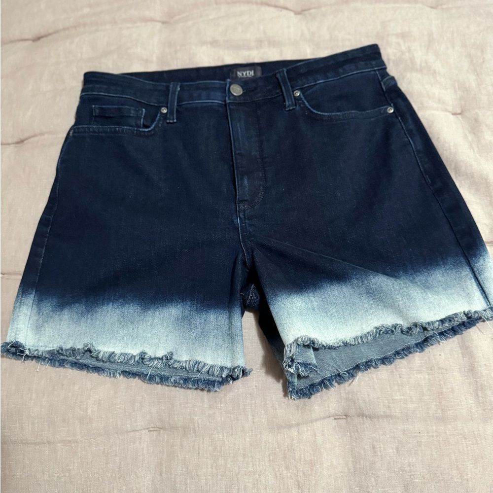NYDJ Ombre Dark to Light Blue Denim Jean Shorts